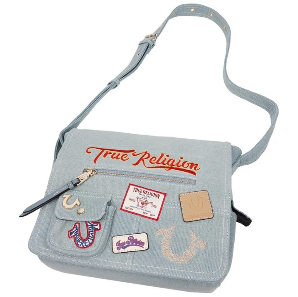 NEW True Religion Denim Messenger Handbag - Picture 3 of 6